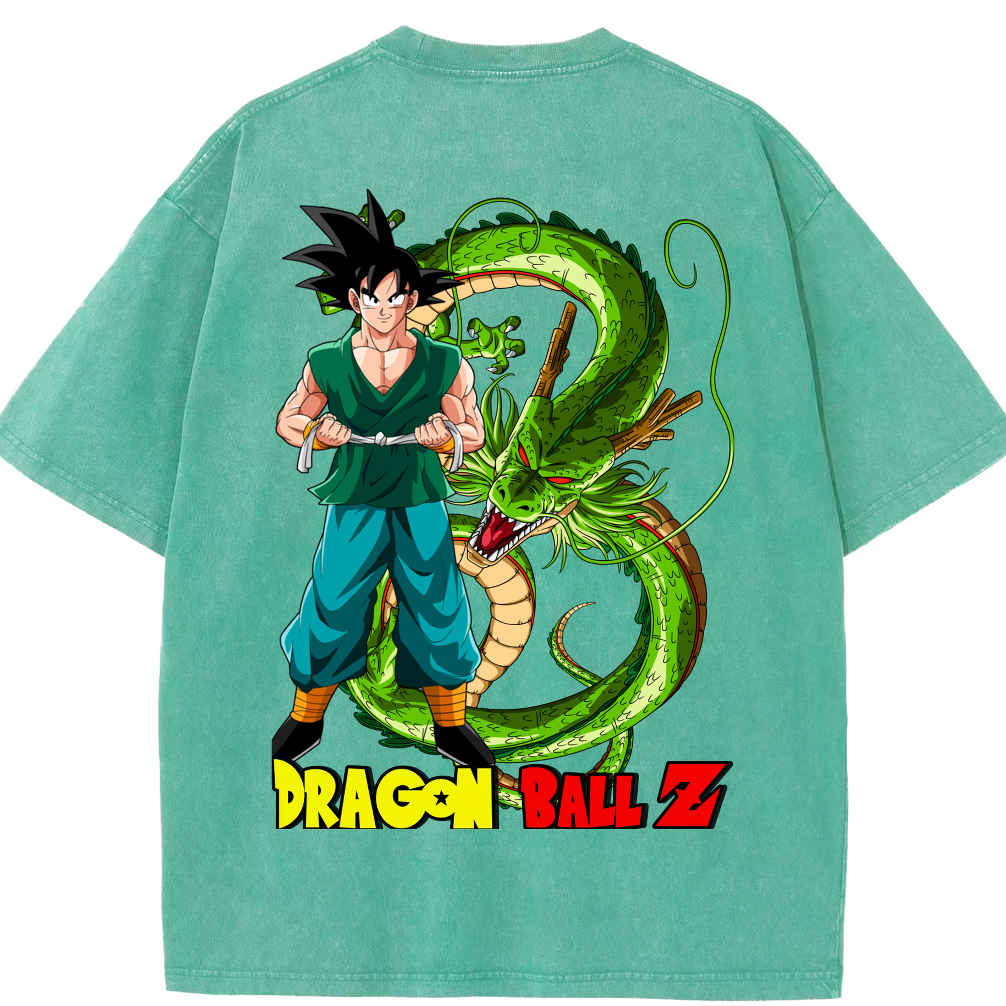 （画像用） ドラゴンボール 孫悟空（そん ごくう）Son Goku カカロット DRAGON BALL Kakarotto 綿100% ヴィンテージ風 半袖Tシャツ（背面プリント）